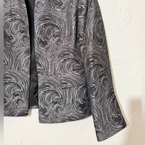 Vintage Kasper Black & Silver Blazer Career Business Three-Piece Suit Set Sz 10P - Picture 5 of 16